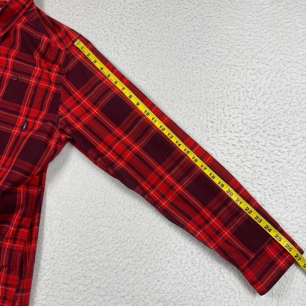 The North Face Button Down Shirt Mens XL Red Plaid Long Sleeve Outdoor 0CP4H